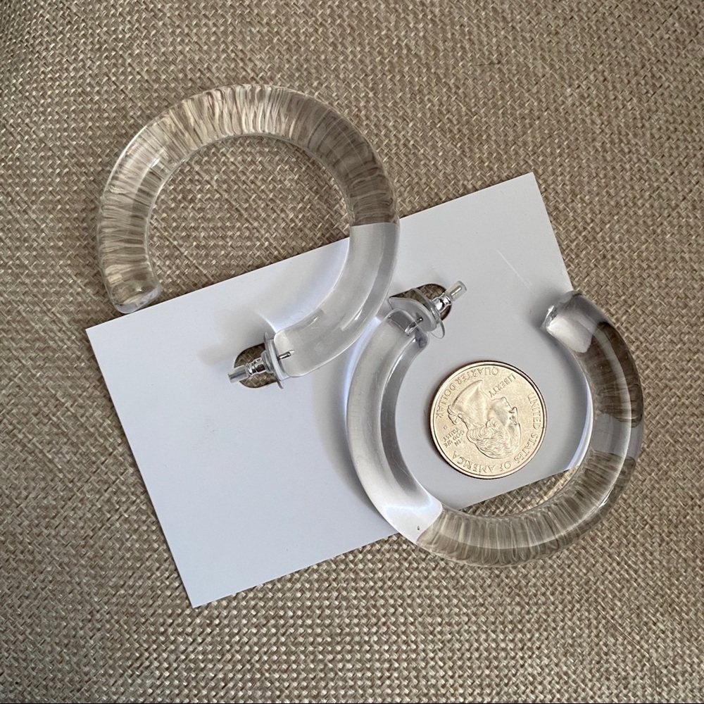 Clear acryllic hoop earrings